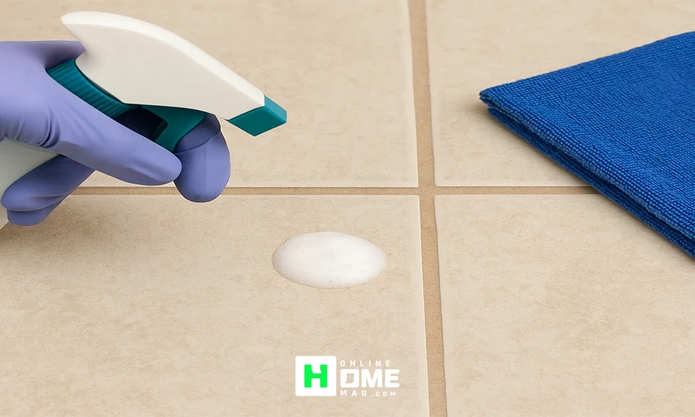 Spot test your chosen cleaner on a small, hidden section of grout.