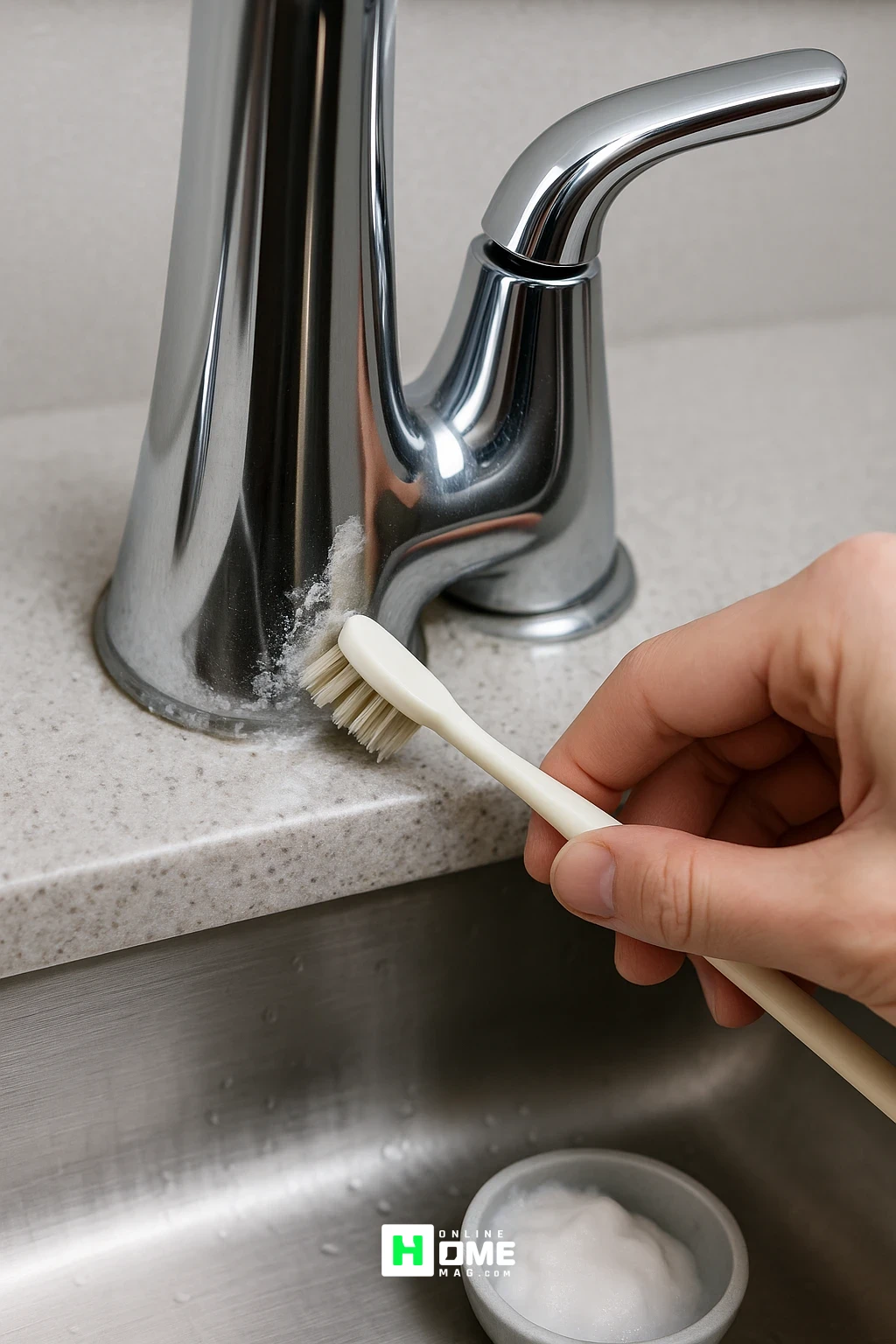 Remove Water Stains from Faucets in Hard-to-Reach Spots