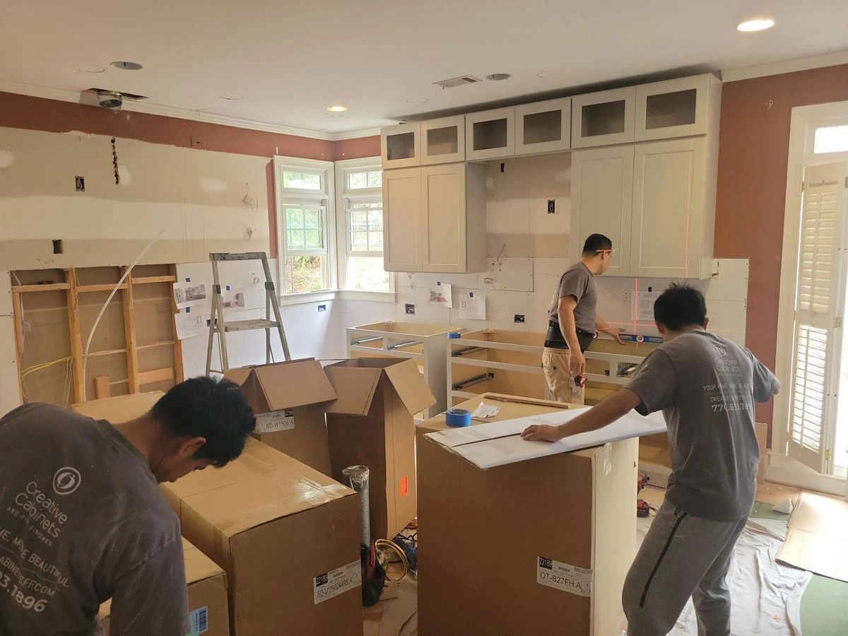 DIY kitchen cabinet refinishing tutorial