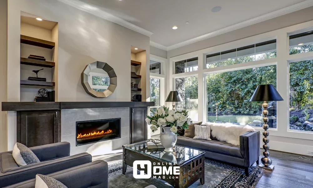 Fireplace Designs in Living Room Enhanced by Built-Ins & Storage