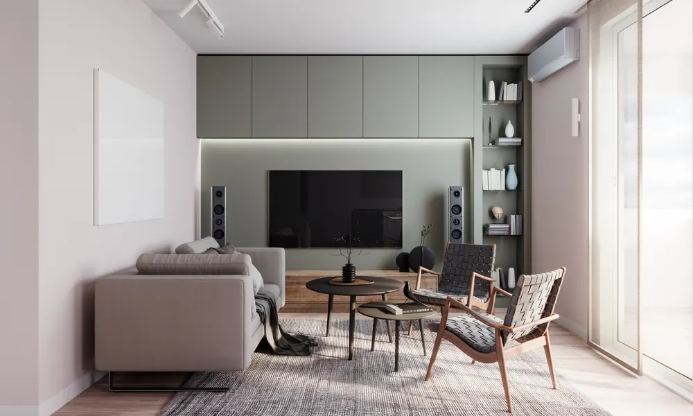 Tv wall in small living room