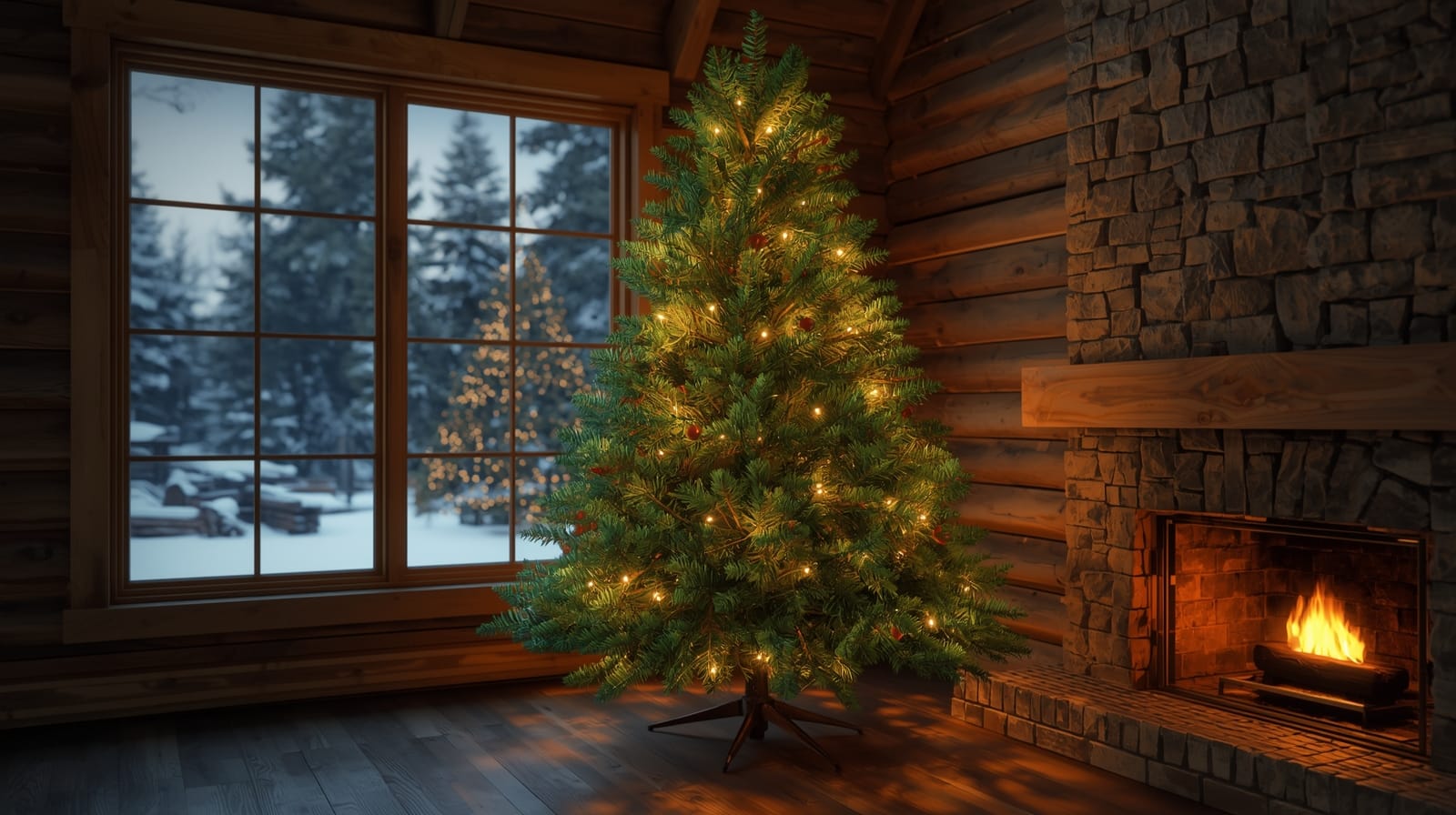 christmas tree with light