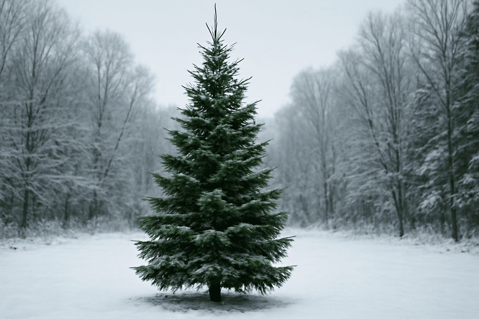 snowy christmas tree