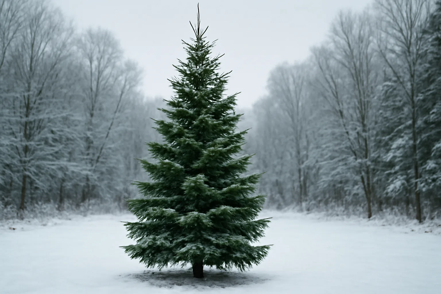 snowy christmas tree