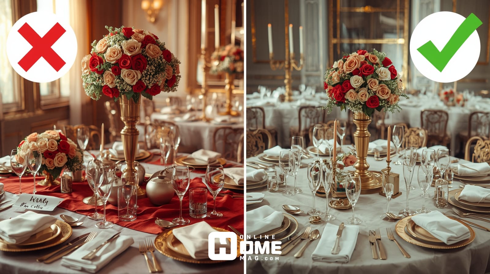 Common mistakes to avoid when setting traditional Christmas table vs correct table setting techniques