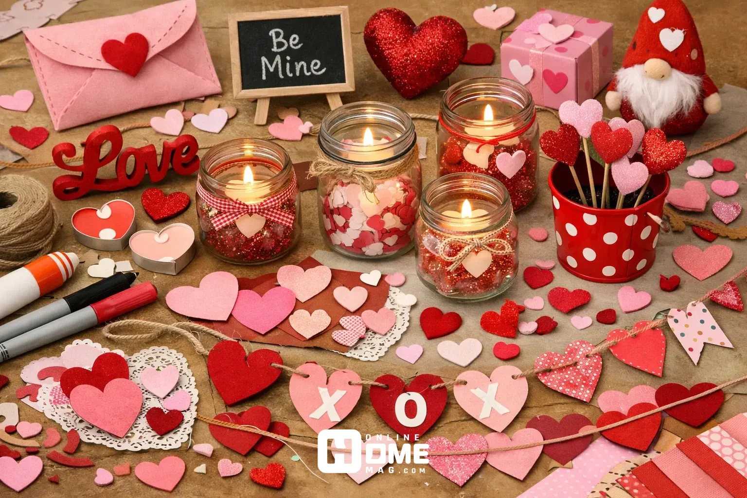 Affordable Valentine's Day bedroom decoration supplies and DIY materials for budget-conscious romantic decor