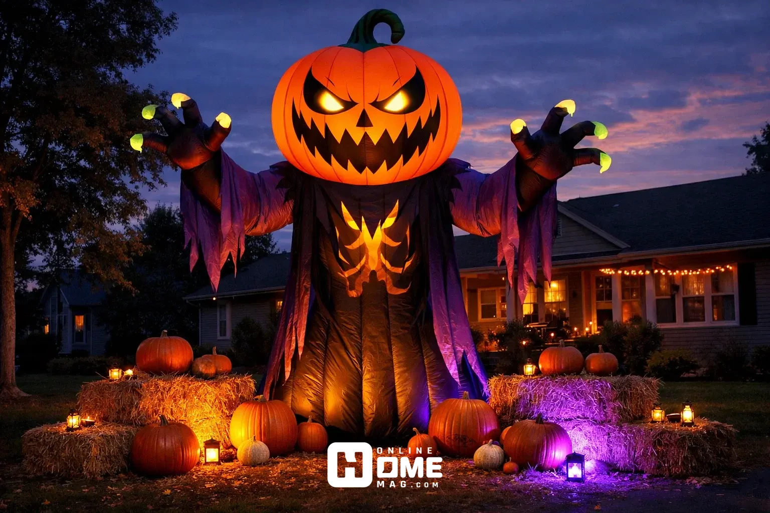 halloween decorations outdoor inflatable monster lighting display scale