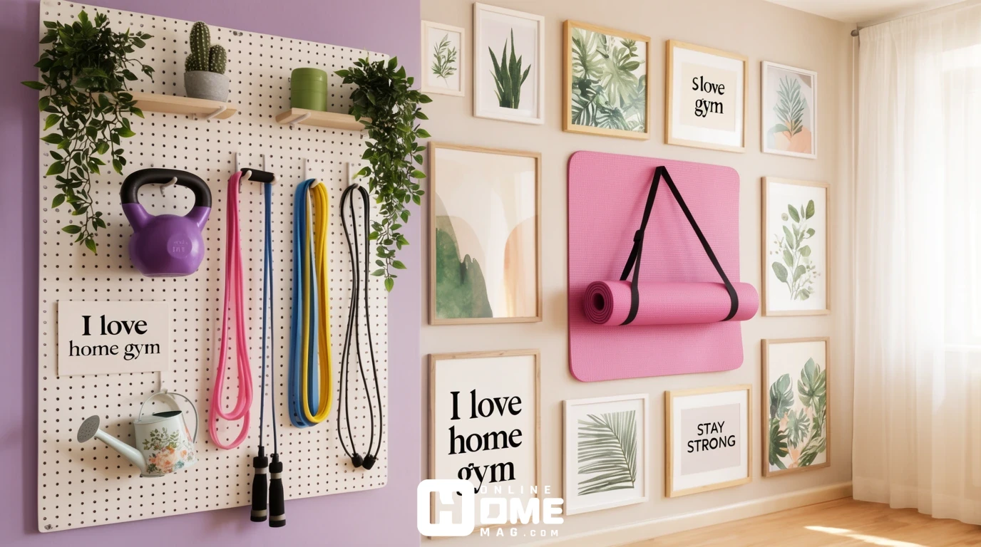women's home gym motivation wall