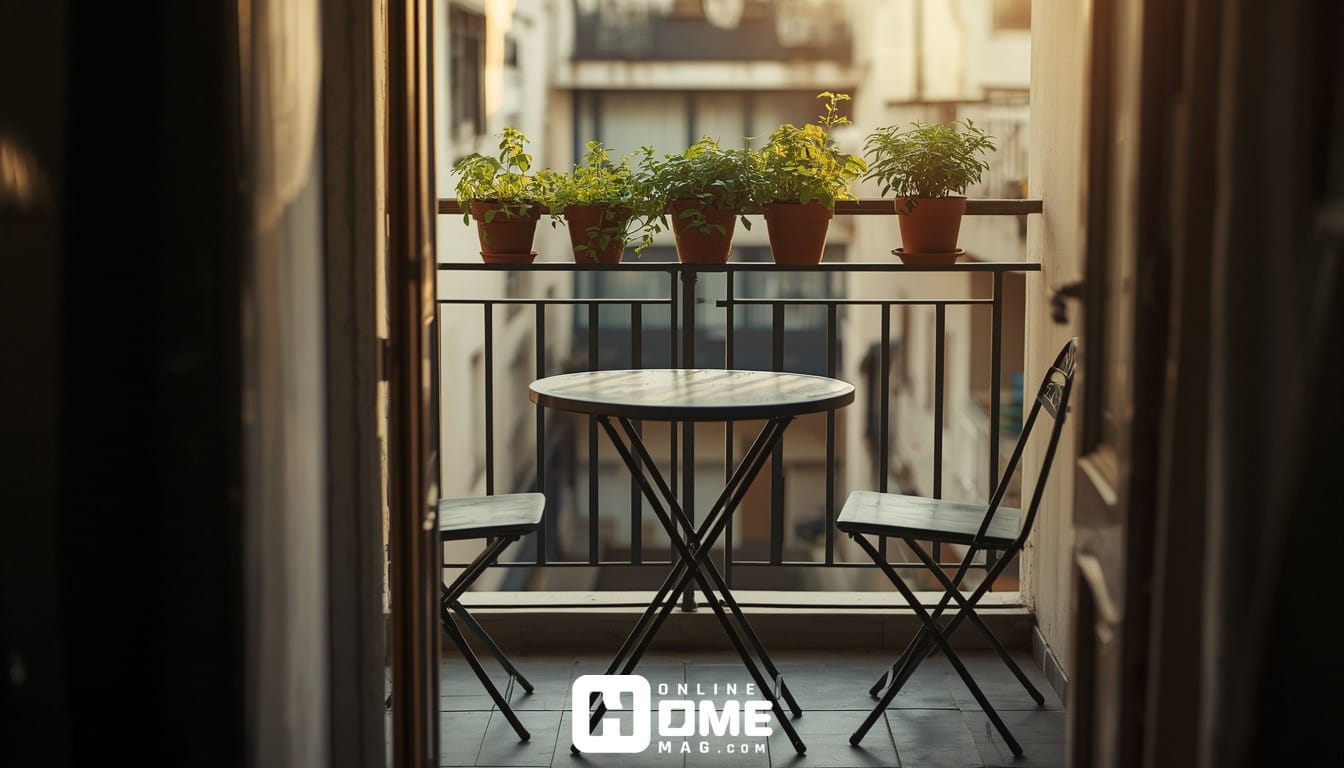 small balcony furniture ideas featuring a foldable bistro set for apartment balconies