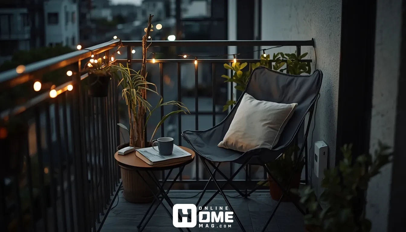 small balcony decor idea for a cozy outdoor reading corner